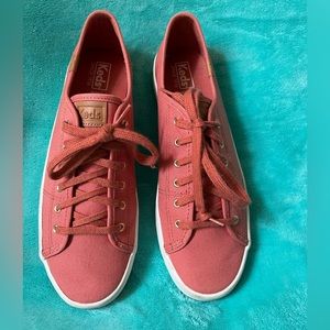Keds Women's Dream Foam Size 9.5 Canvas Sneakers Mules Orange Corral Peach